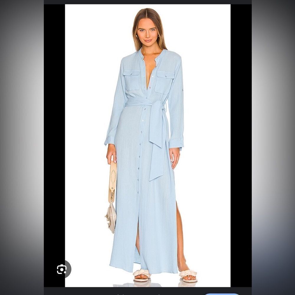 Jonathan Simkhai Swim Ester dress horizon blue XS cotton Revolve